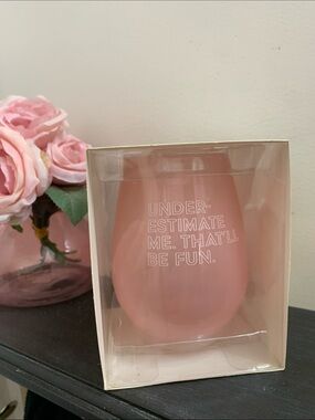 Pink Stemless Wine Tumbler XL Funny Gift Holds A Full Bottle of Wine